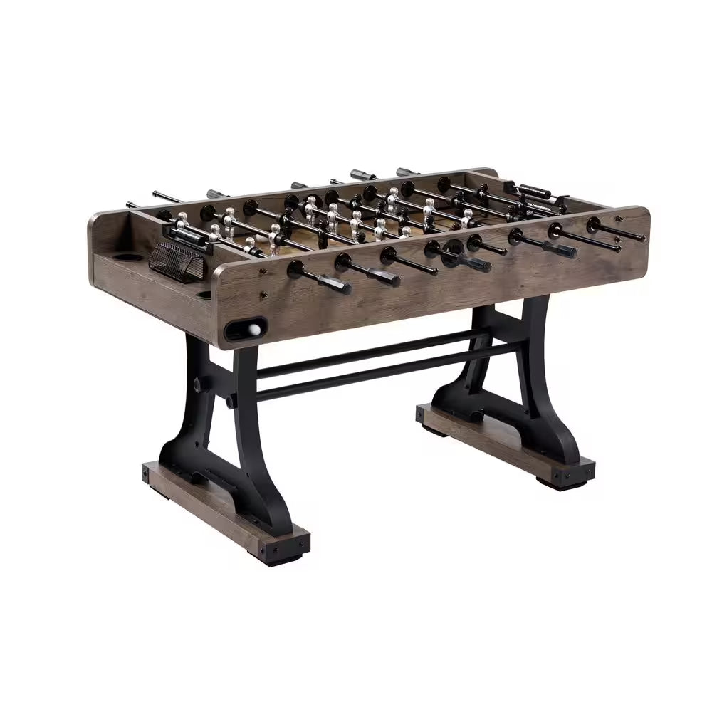58 In. Coventry Foosball Table, Durable Metal Legs and Stylish Design with Tabletop Sports Soccer Balls